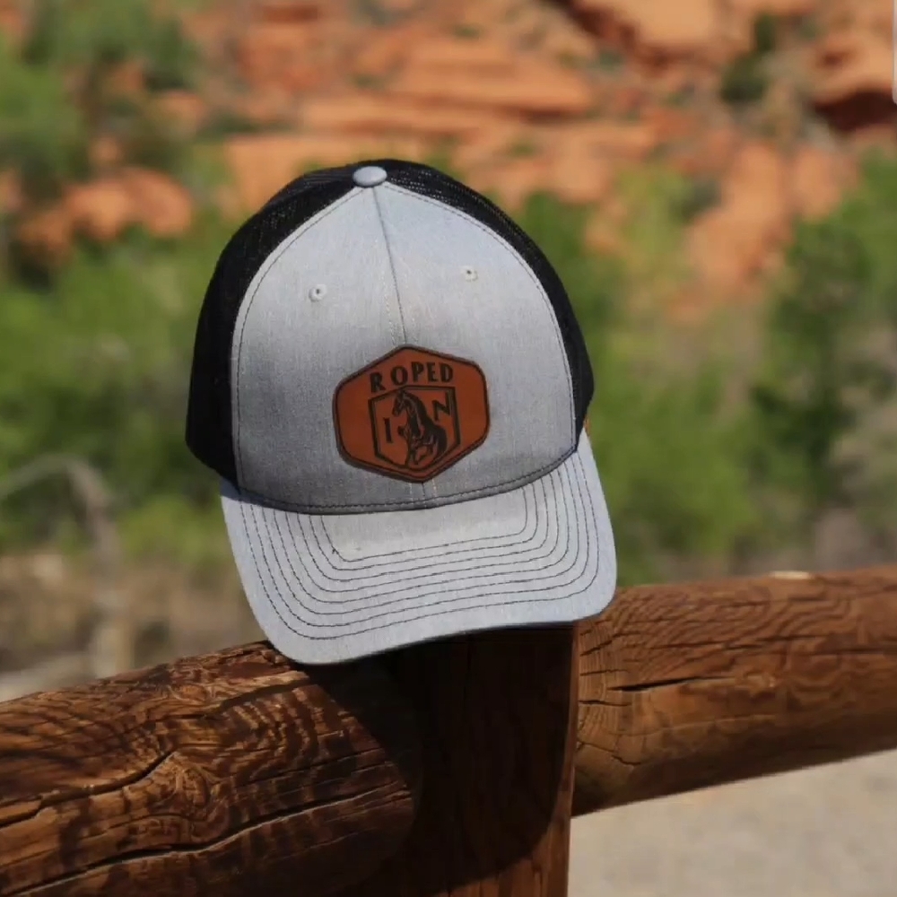 Gray and Black Roped In Cap